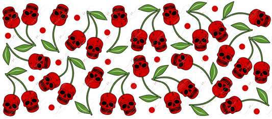 Skull Cherries - 16Oz Glass Can Wrap Sublimation