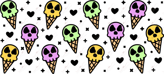 Skull Ice Creams - 16Oz Glass Can Wrap Sublimation