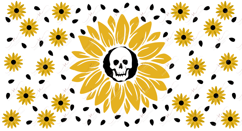 Skull Sunflower - 16Oz Glass Can Wrap Sublimation