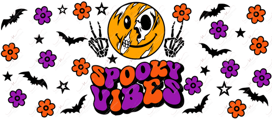 Spooky Vibes - 16Oz Glass Can Wrap Sublimation