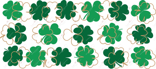 St Patricks Day Clovers - 16Oz Glass Can Wrap