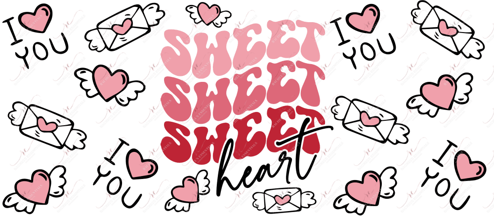 Sweet Heart - 16Oz Glass Can Wrap Sublimation