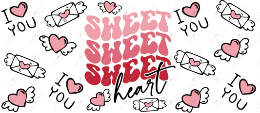 Sweet Heart - 16Oz Glass Can Wrap Sublimation