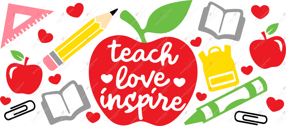 Teach Love Inspire - 16Oz Glass Can Wrap Sublimation