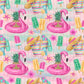 Summer Flamingos - Ready To Press Sublimation Transfer Print Seamless Sublimation