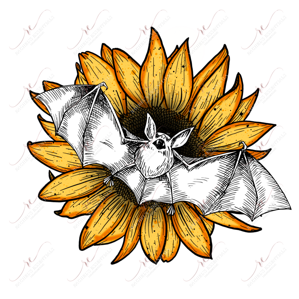 Sunflower Bat - Ready To Press Sublimation Transfer Print Sublimation