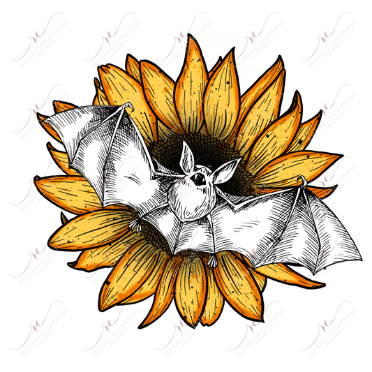 Sunflower Bat - Ready To Press Sublimation Transfer Print Sublimation