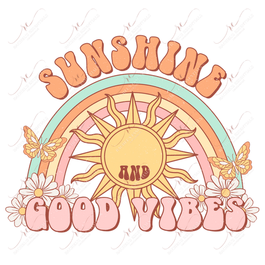 Sunshine & Good Vibes- Clear Cast Decal