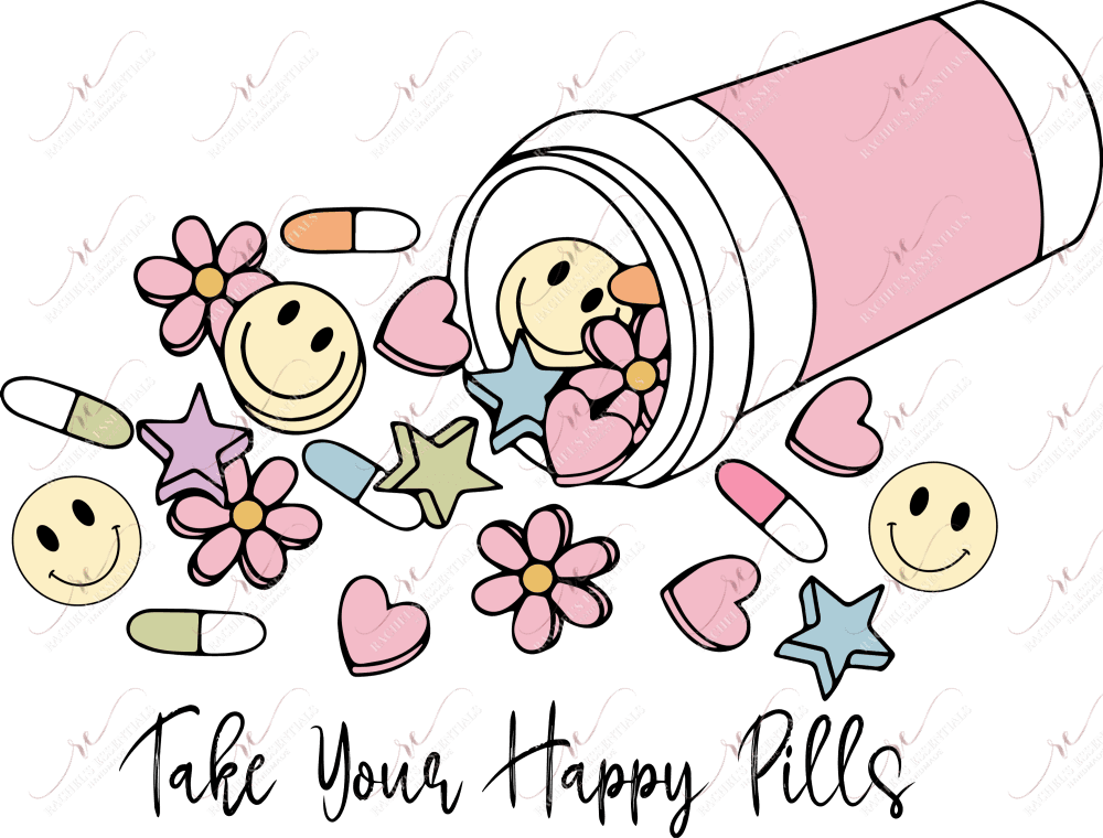Take Your Happy Pills - Clear Cast Decal