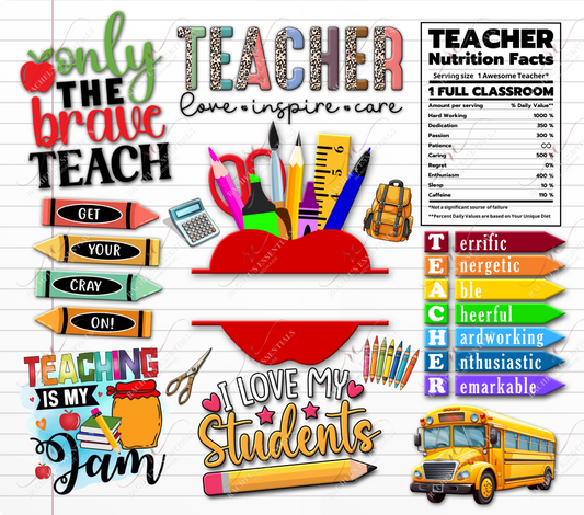Teacher Spot For Name - Ready To Press Sublimation Transfer Print Sublimation