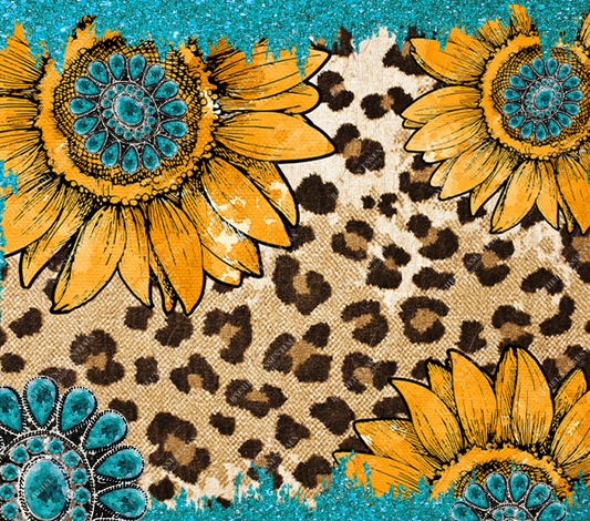 Teal Western Sunflower - Vinyl Wrap Vinyl