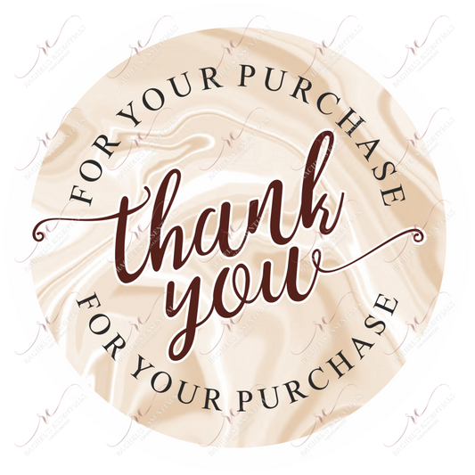 Thank You For Your Purchase Cream - Business Sticker Set