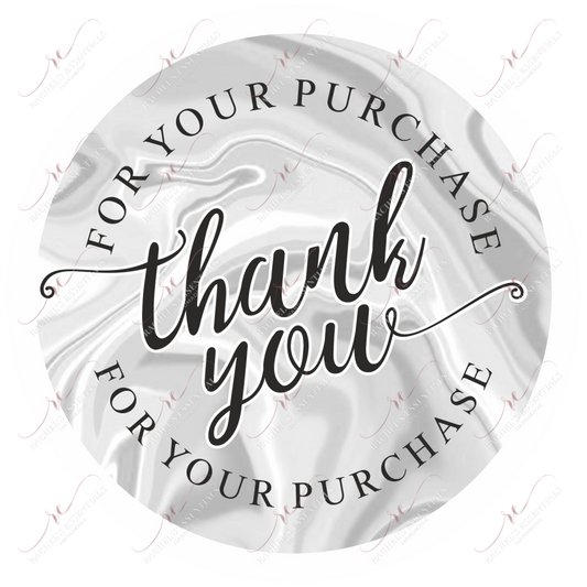 Thank You For Your Purchase Gray - Business Sticker Set