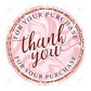 Thank You For Your Purchase Pink - Business Sticker Set