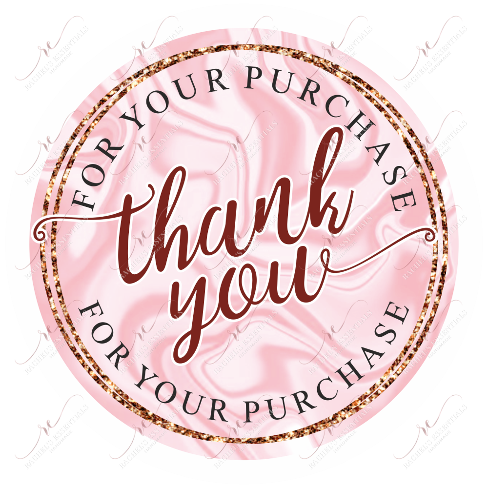 Thank You For Your Purchase Pink - Business Sticker Set