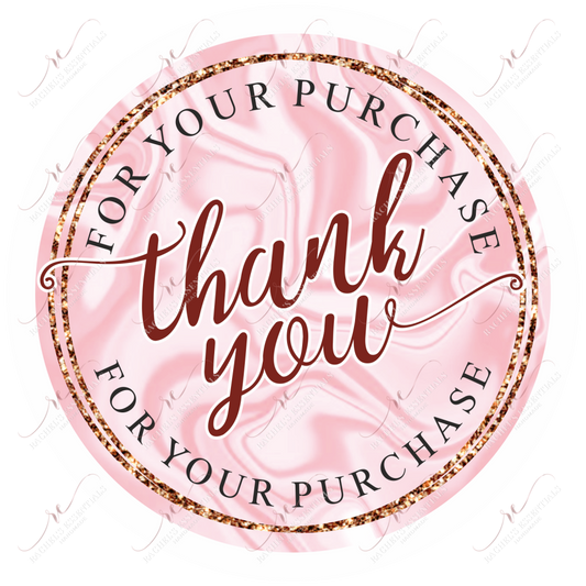 Thank You For Your Purchase Pink - Business Sticker Set