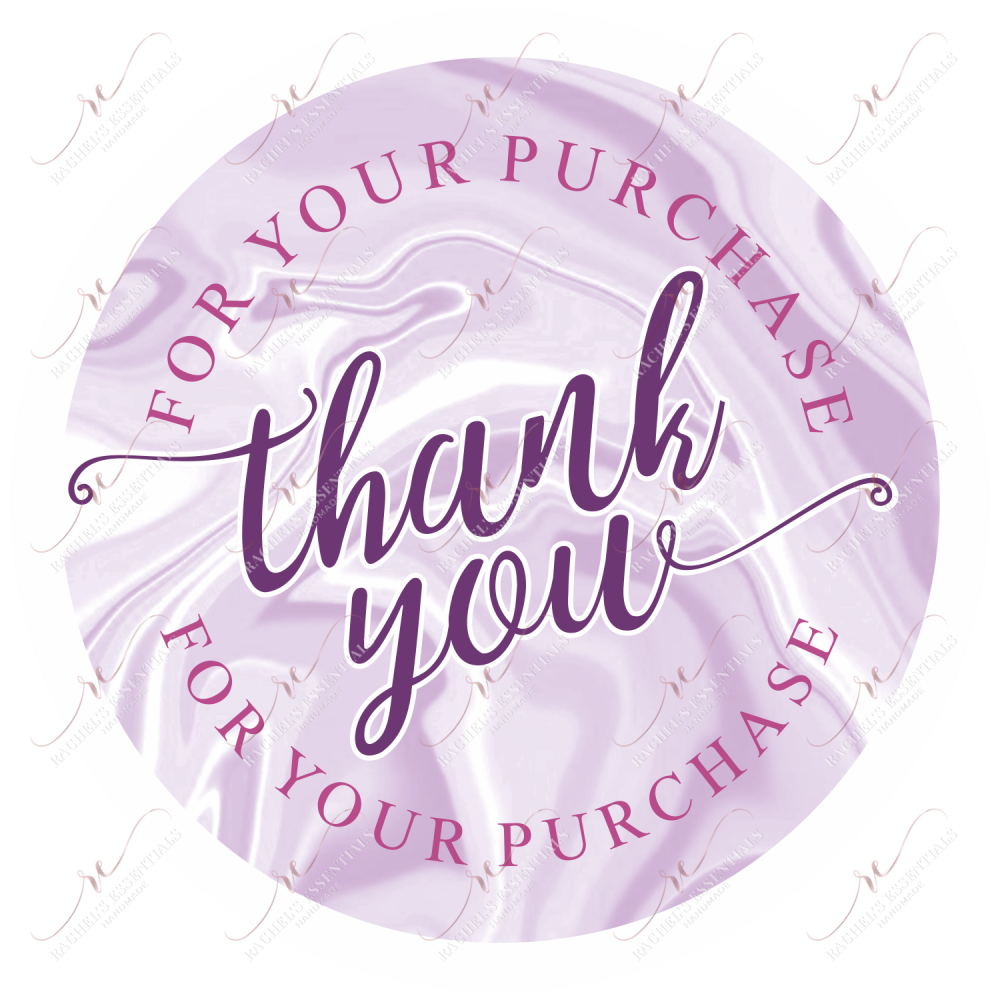 Thank You For Your Purchase Purple - Business Sticker Set