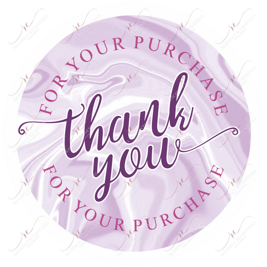 Thank You For Your Purchase Purple - Business Sticker Set