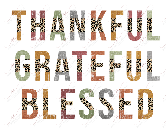 Thankful Grateful Blessed - Ready To Press Sublimation Transfer Print Sublimation