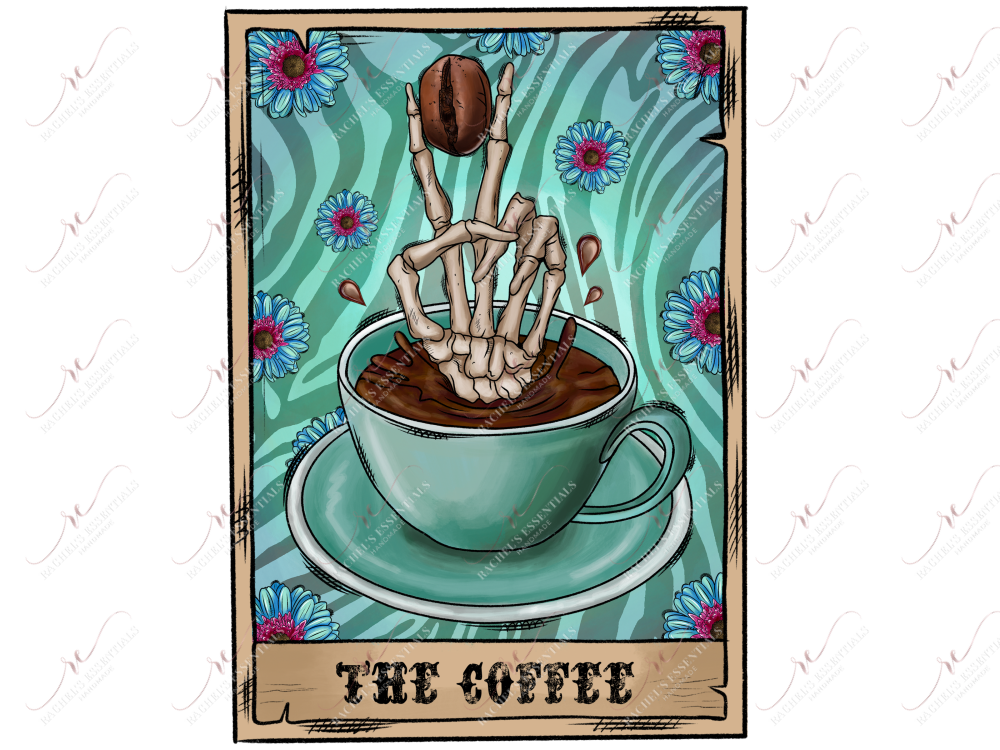 The Coffee Tarot - Ready To Press Sublimation Transfer Print Sublimation