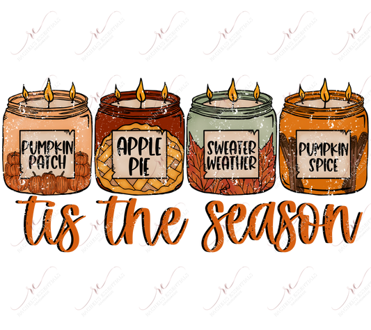 Tie The Season Fall Candles - Clear Cast Decal