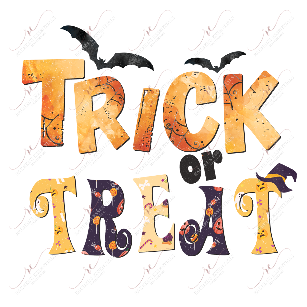 Sublimation 1.99 Trick or Treat - ready to press sublimation transfer print freeshipping - Rachel's Essentials