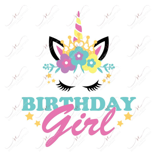 Unicorn Birthday Girl - Ready To Press Sublimation Transfer Print Sublimation