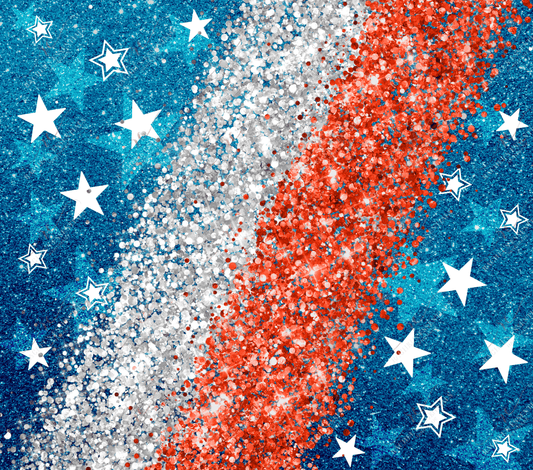 Vertical Red White And Blue Glitters- Ready To Press Sublimation Transfer Print Sublimation