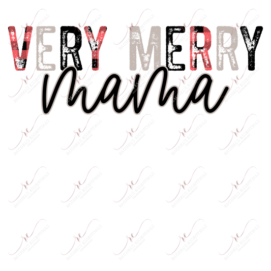 Very Merry Mama - Clear Cast Decal