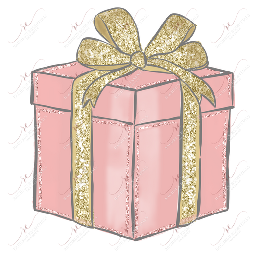 Vintage Christmas Present - Clear Cast Decal