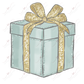 Vintage Christmas Present - Clear Cast Decal