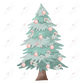 Vintage Christmas Tree - Clear Cast Decal
