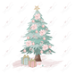 Vintage Christmas Tree - Clear Cast Decal