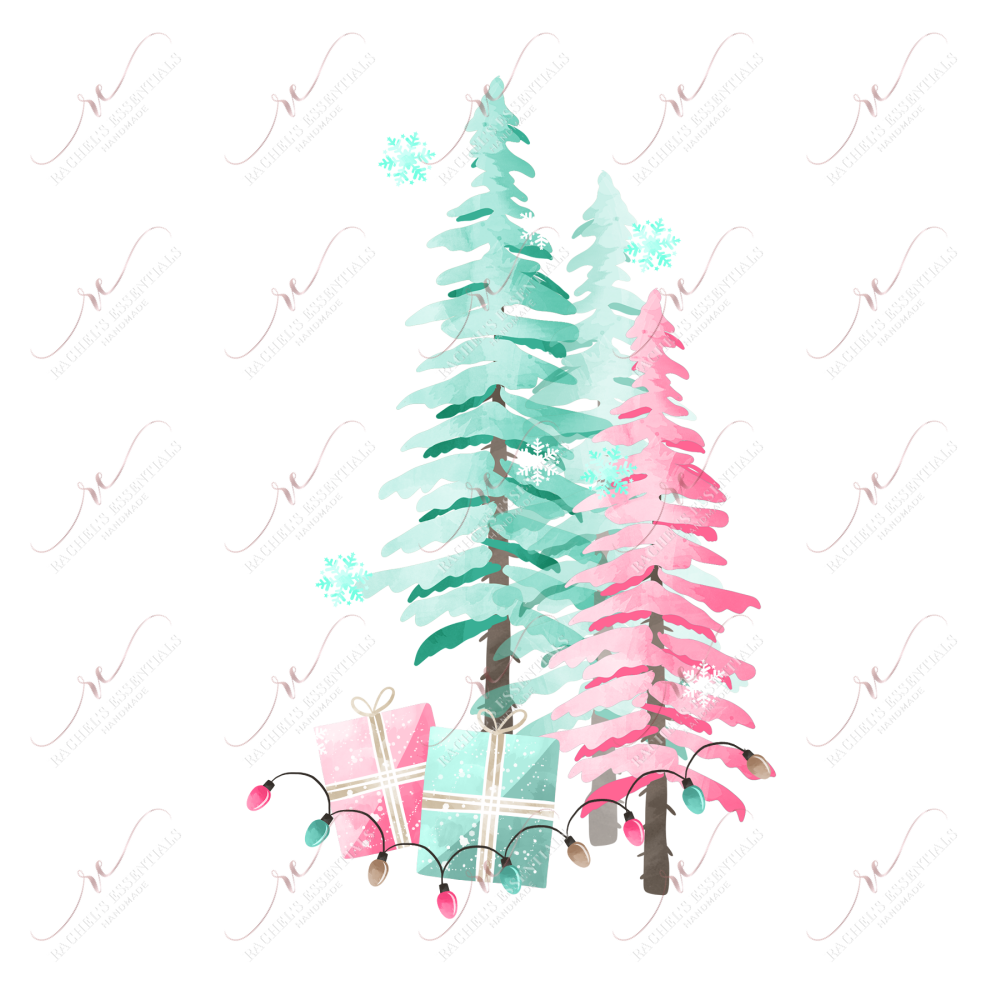 Vintage Christmas Tree Lights - Clear Cast Decal