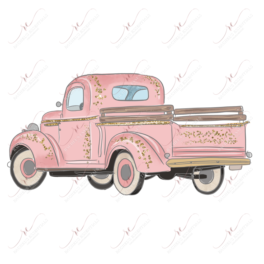 Vintage Truck Christmas - Clear Cast Decal