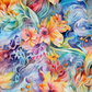 Watercolor Flowers - Ready To Press Sublimation Transfer Print Seamless Sublimation
