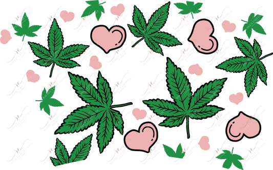 Weed And Hearts - Cold Cup Wrap