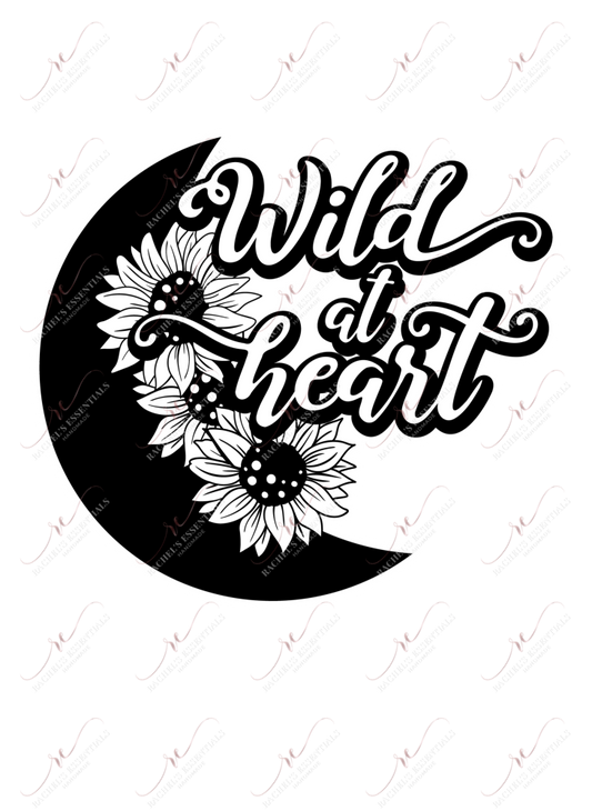 Wild At Heard Moon And Flowers - Ready To Press Sublimation Transfer Print Sublimation