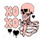 Xoxo Pink Skeleton - Clear Cast Decal