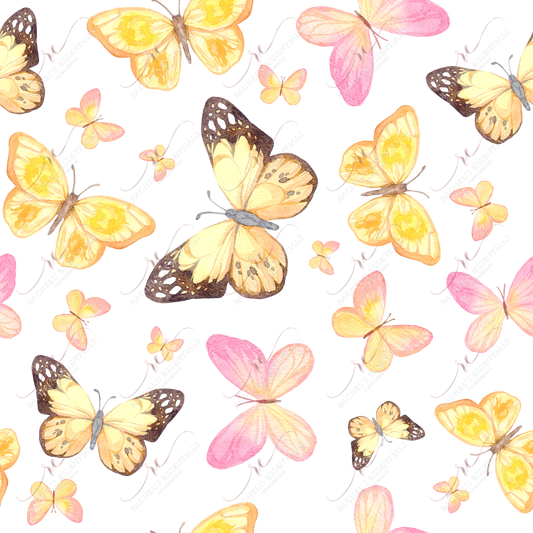 Yellow And Pink Butterflies - Vinyl Wrap