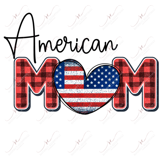 American Mom Red White Blue - Ready To Press Sublimation Transfer Print Sublimation