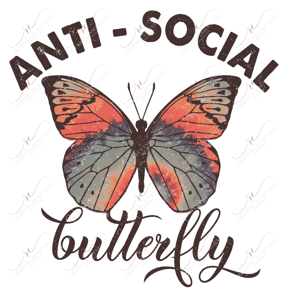 Antisocial Butterfly - Ready To Press Sublimation Transfer Print Sublimation
