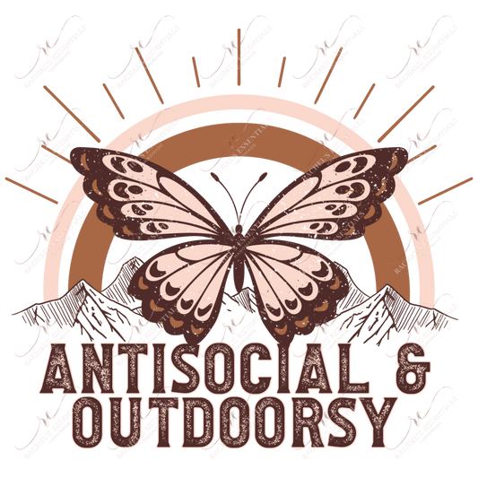 Antisocial Outdoorsy - Clear Cast Decal