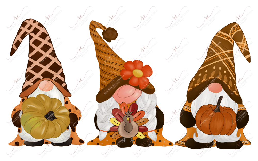 Autumn Gnomes With Pumpkins - Ready To Press Sublimation Transfer Print Sublimation