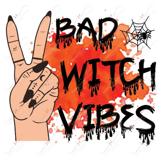Sublimation 1.99 Bad witch vibes  Sublimation PRINT Transfer ready to press freeshipping - Rachel's Essentials