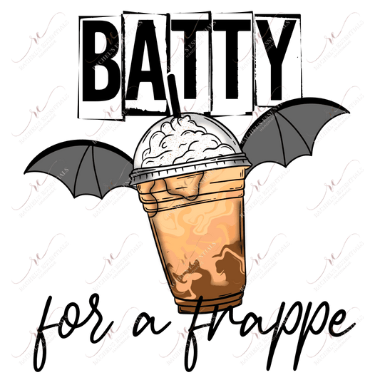 Batty For A Frappe - Ready To Press Sublimation Transfer Print Sublimation