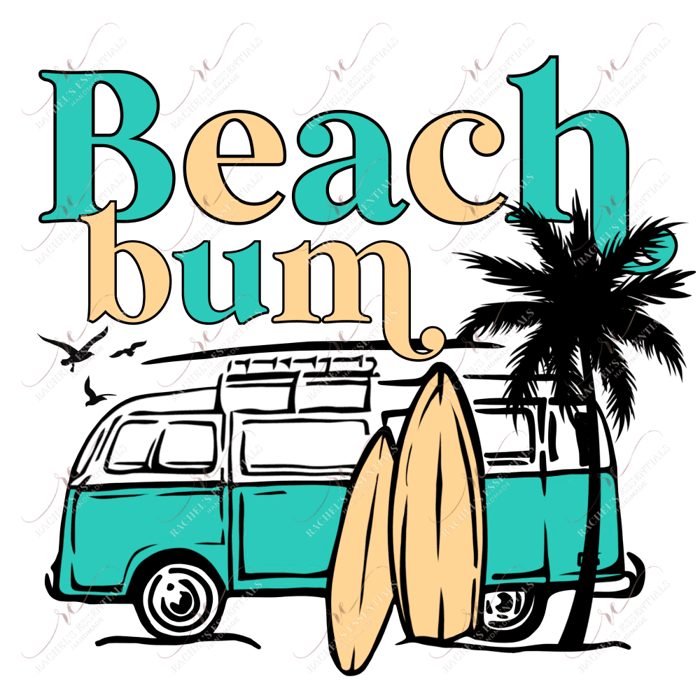 Beach Bum- Clear Cast Decal