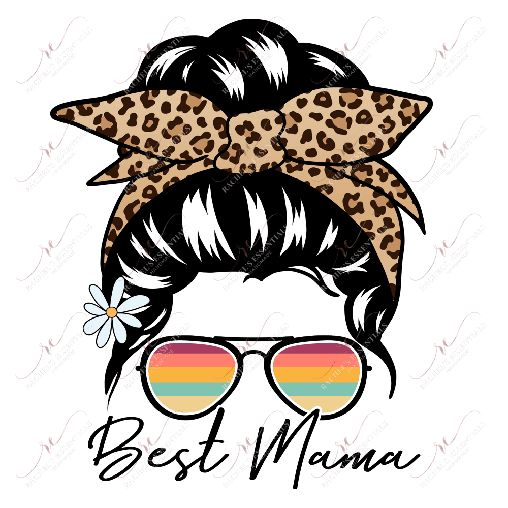 Best Mama Messy Bun - Clear Cast Decal