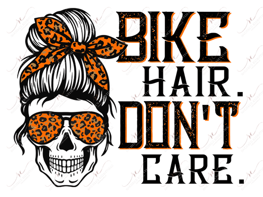 Bike Hair Dont Care Skull - Ready To Press Sublimation Transfer Print Sublimation