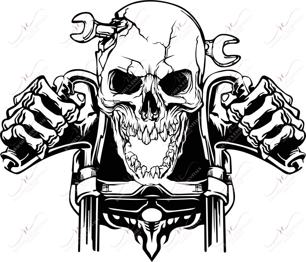 Biker Skull - Clear Cast Decal